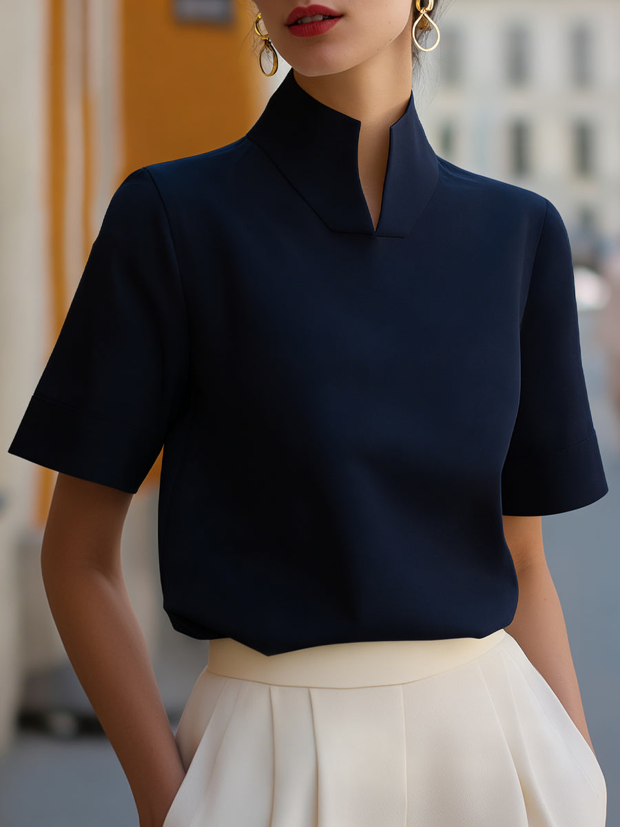 Blusa strutturata blu navy