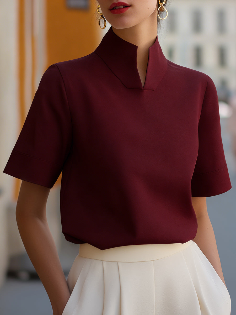 Blusa strutturata bordeaux