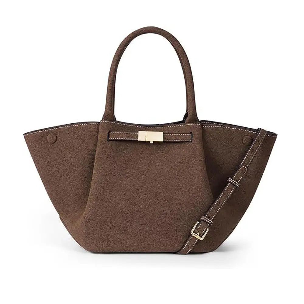 Borsa tote intramontabile in stile vintage con pelle scamosciata sintetica — stile quotidiano senza sforzo e versatilità