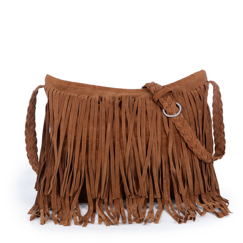 Borsa a tracolla con frangia ghiacciata per donna – elegante e chic