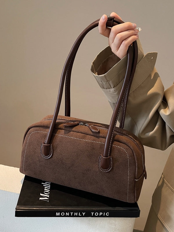 Borsa a tracolla retrò con finitura opaca - Borsa casual da tutti i giorni, morbida come un cuscino