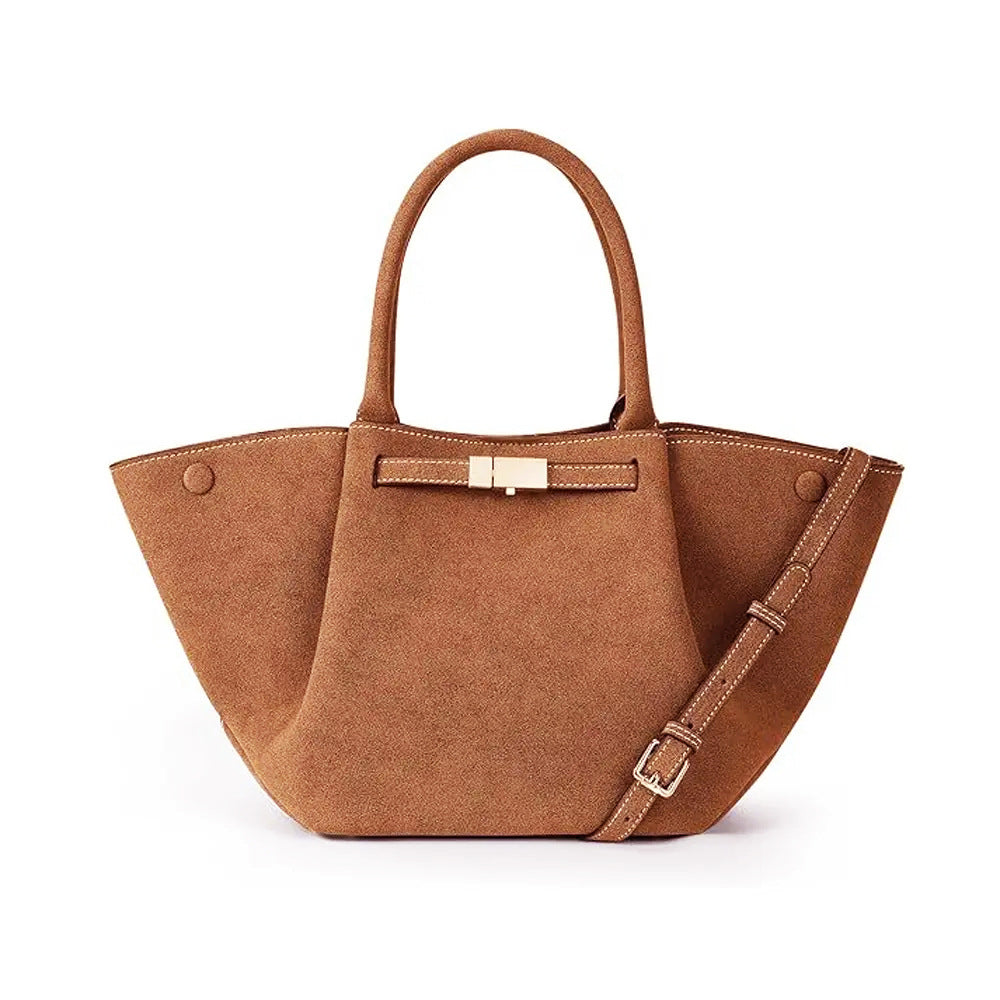 Borsa tote intramontabile in stile vintage con pelle scamosciata sintetica — stile quotidiano senza sforzo e versatilità