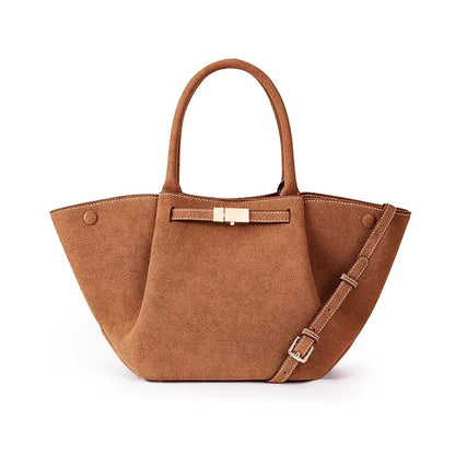 Borsa tote intramontabile in stile vintage con pelle scamosciata sintetica — stile quotidiano senza sforzo e versatilità