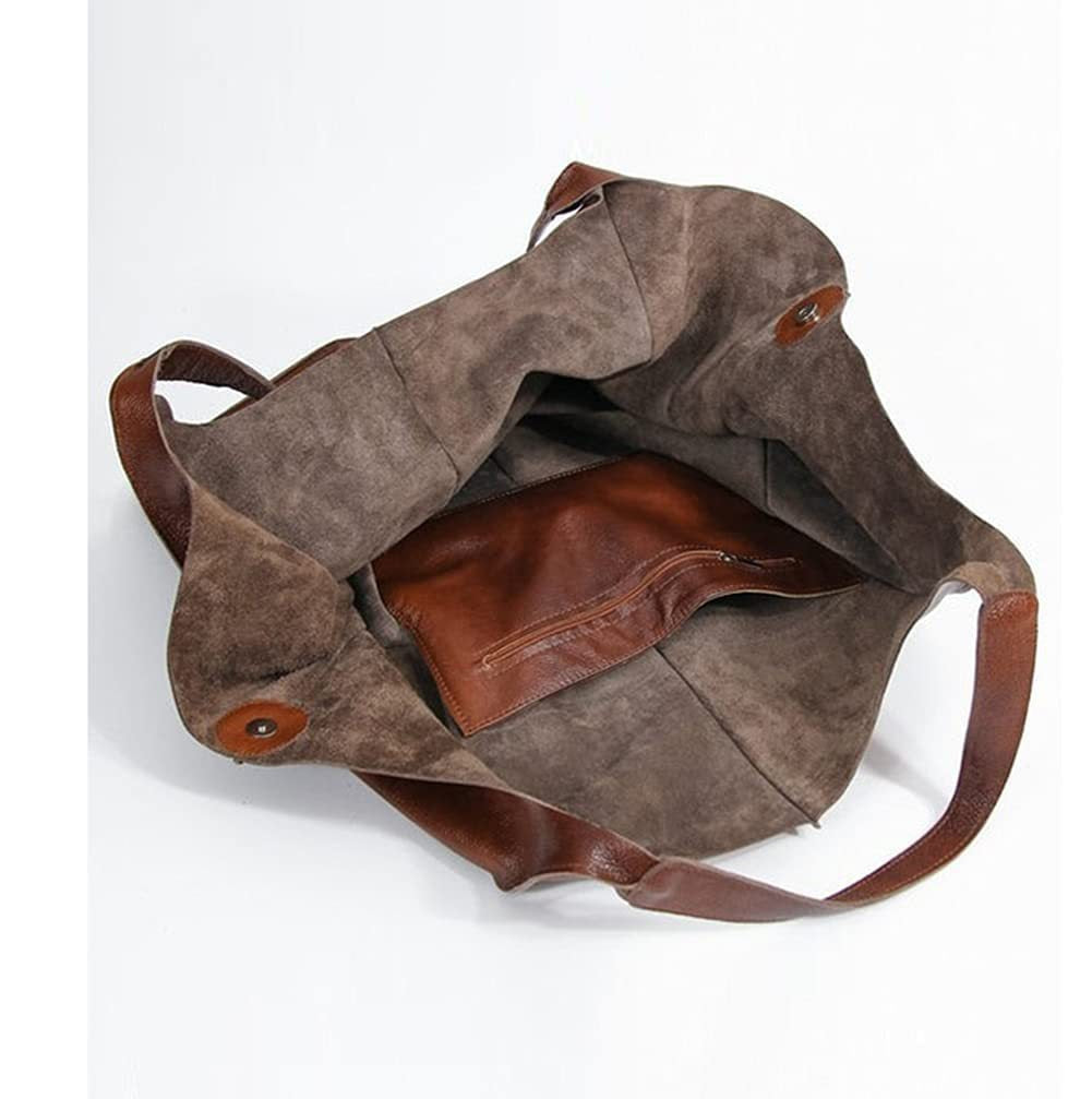 Borsa a spalla chic in pelle morbida, di grandi dimensioni, con ampia capacità