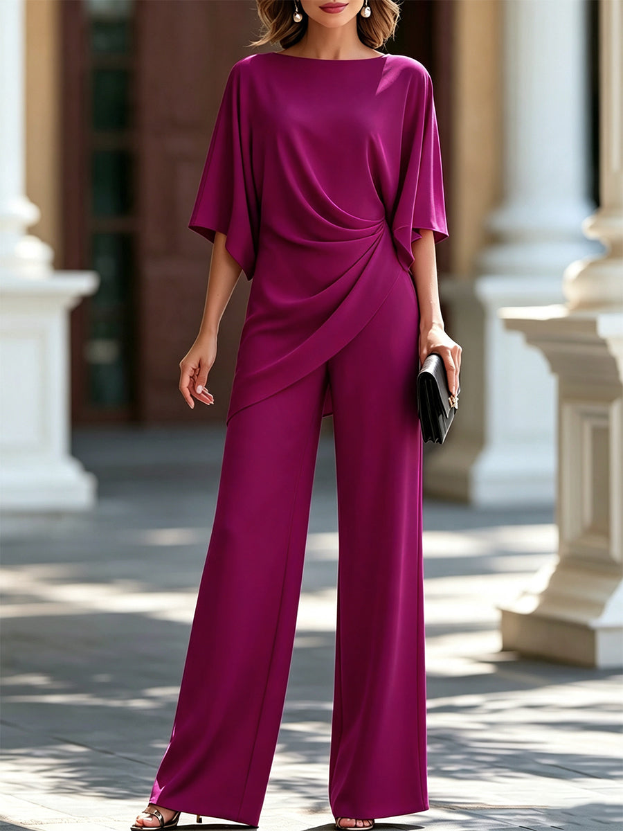 Completo blusa e pantaloni fucsia