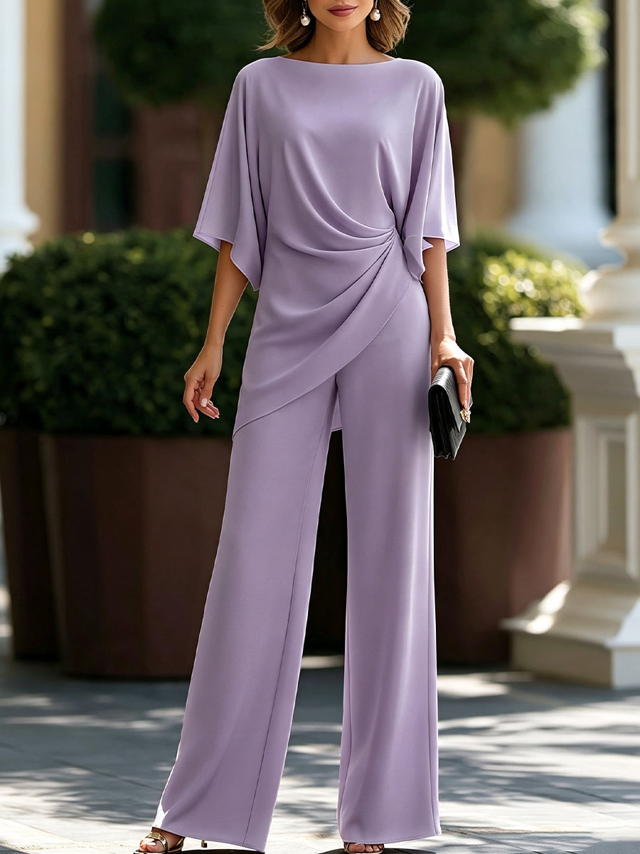 Completo blusa e pantaloni lavanda