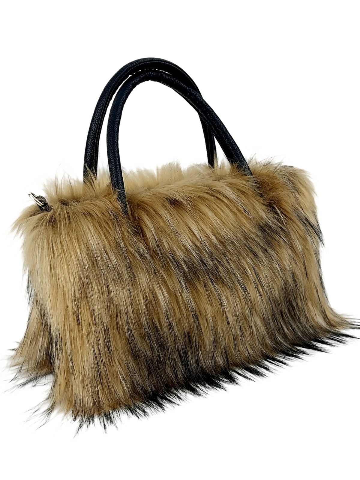Borsa a tracolla chic con dettaglio a catena e bordo in pelliccia di lusso