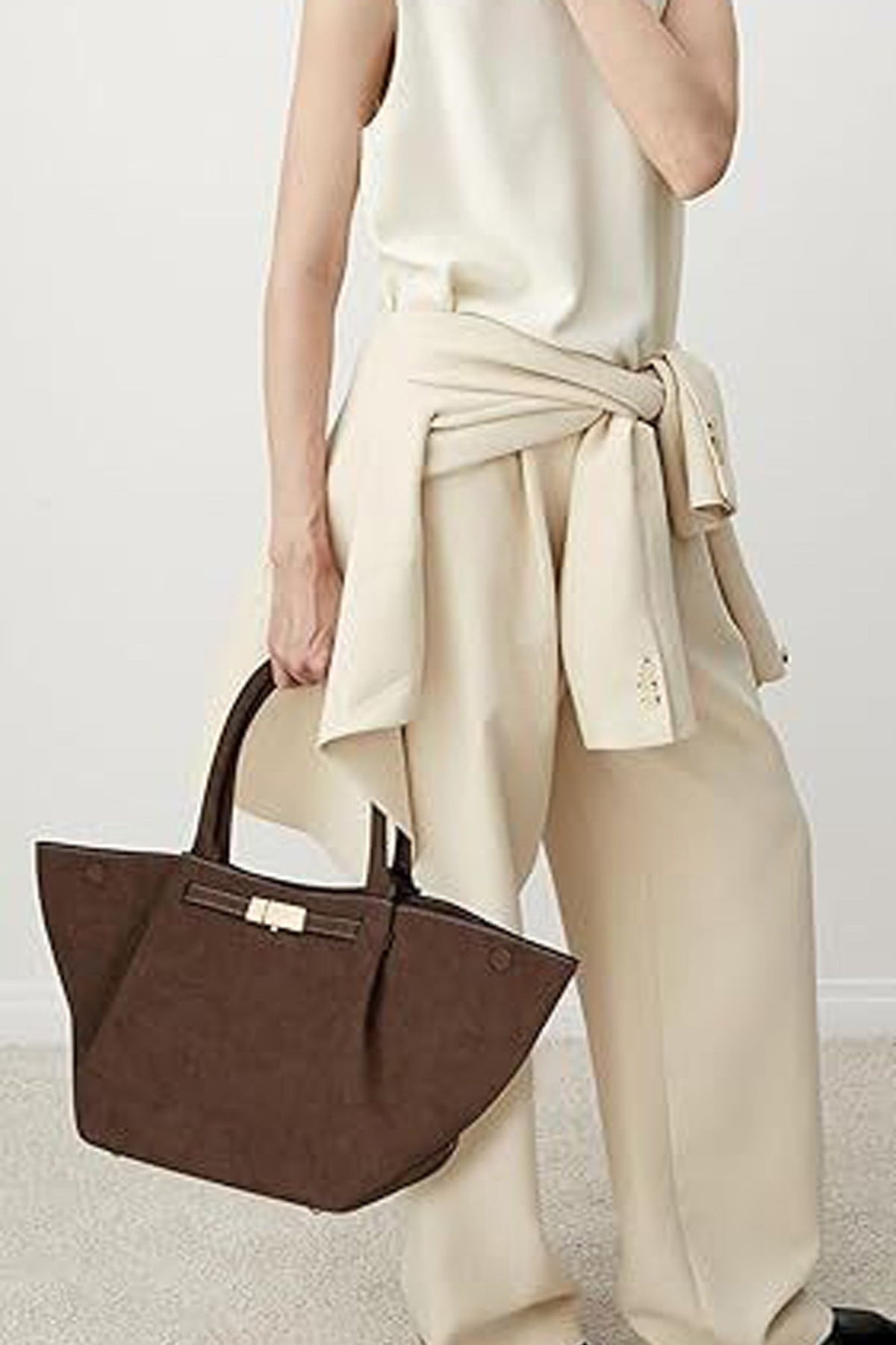 Borsa tote intramontabile in stile vintage con pelle scamosciata sintetica — stile quotidiano senza sforzo e versatilità