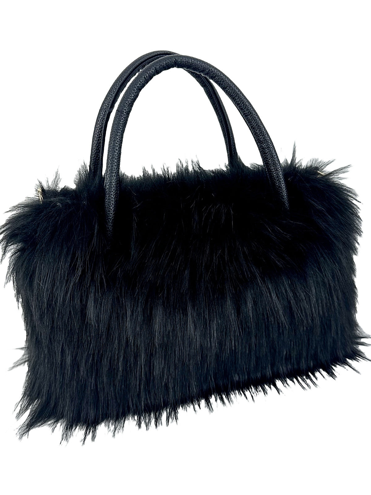 Borsa a tracolla chic con dettaglio a catena e bordo in pelliccia di lusso