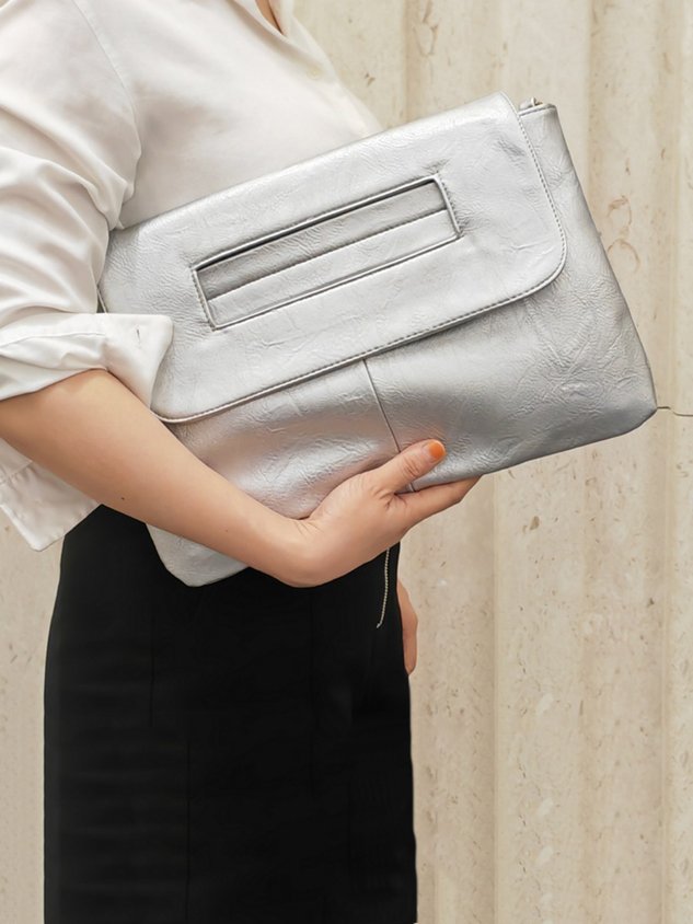 Borsa clutch magnetica spaziosa per il pendolarismo quotidiano con tracolla trasversale