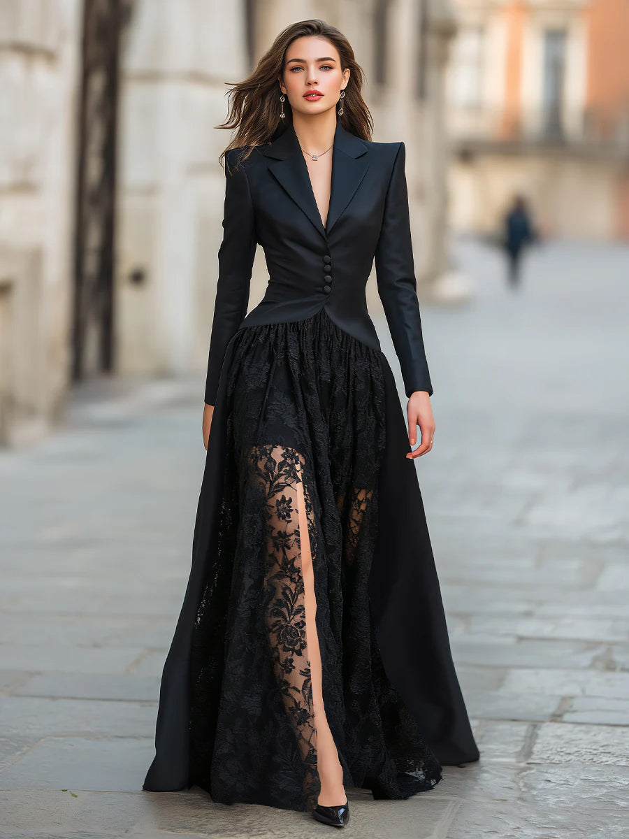 Completo abito e blazer dettaglio