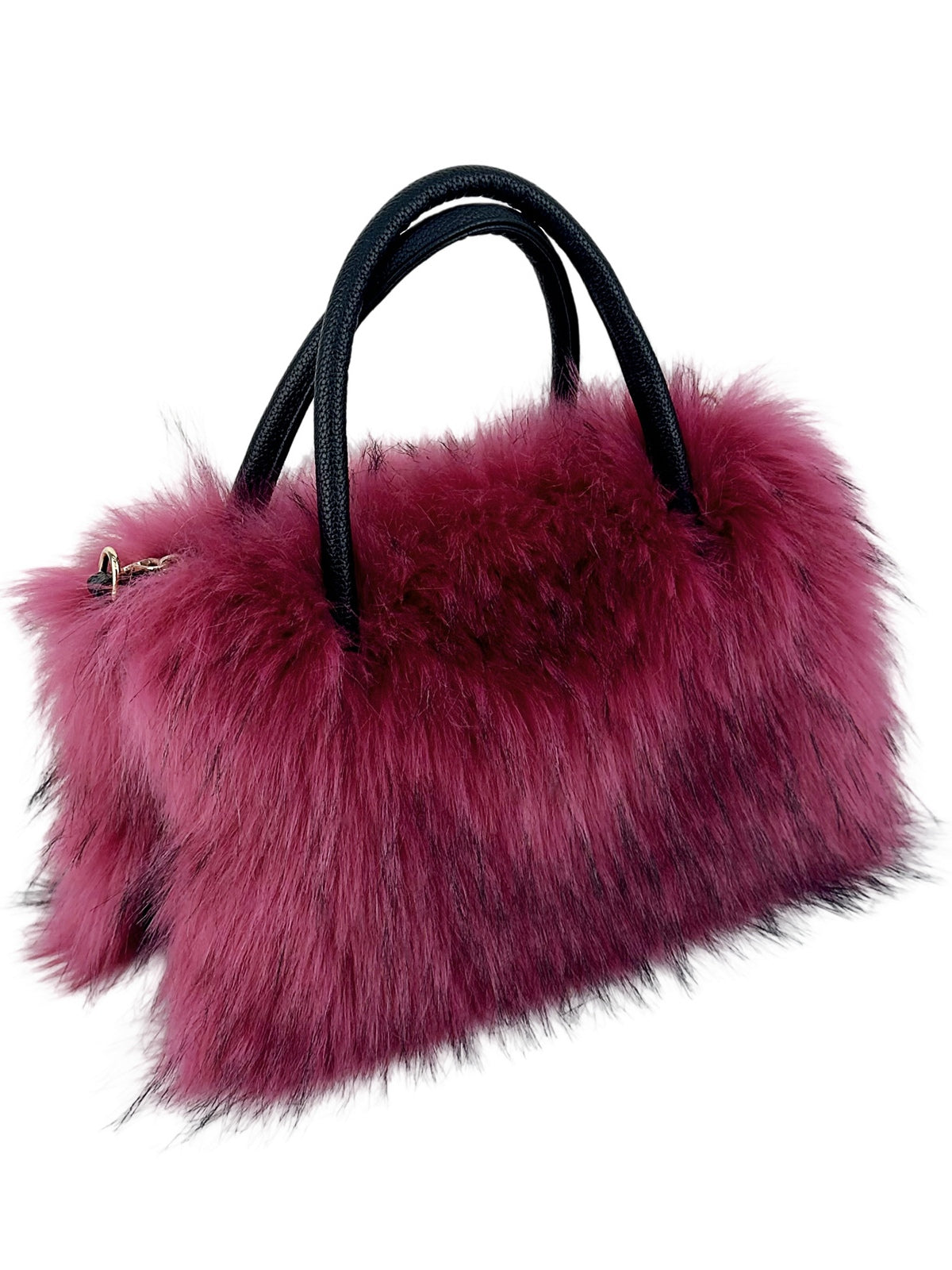 Borsa a tracolla chic con dettaglio a catena e bordo in pelliccia di lusso
