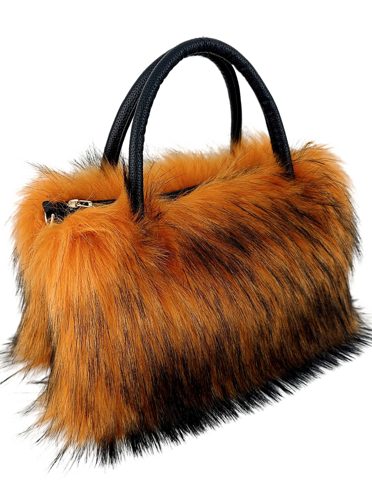 Borsa a tracolla chic con dettaglio a catena e bordo in pelliccia di lusso