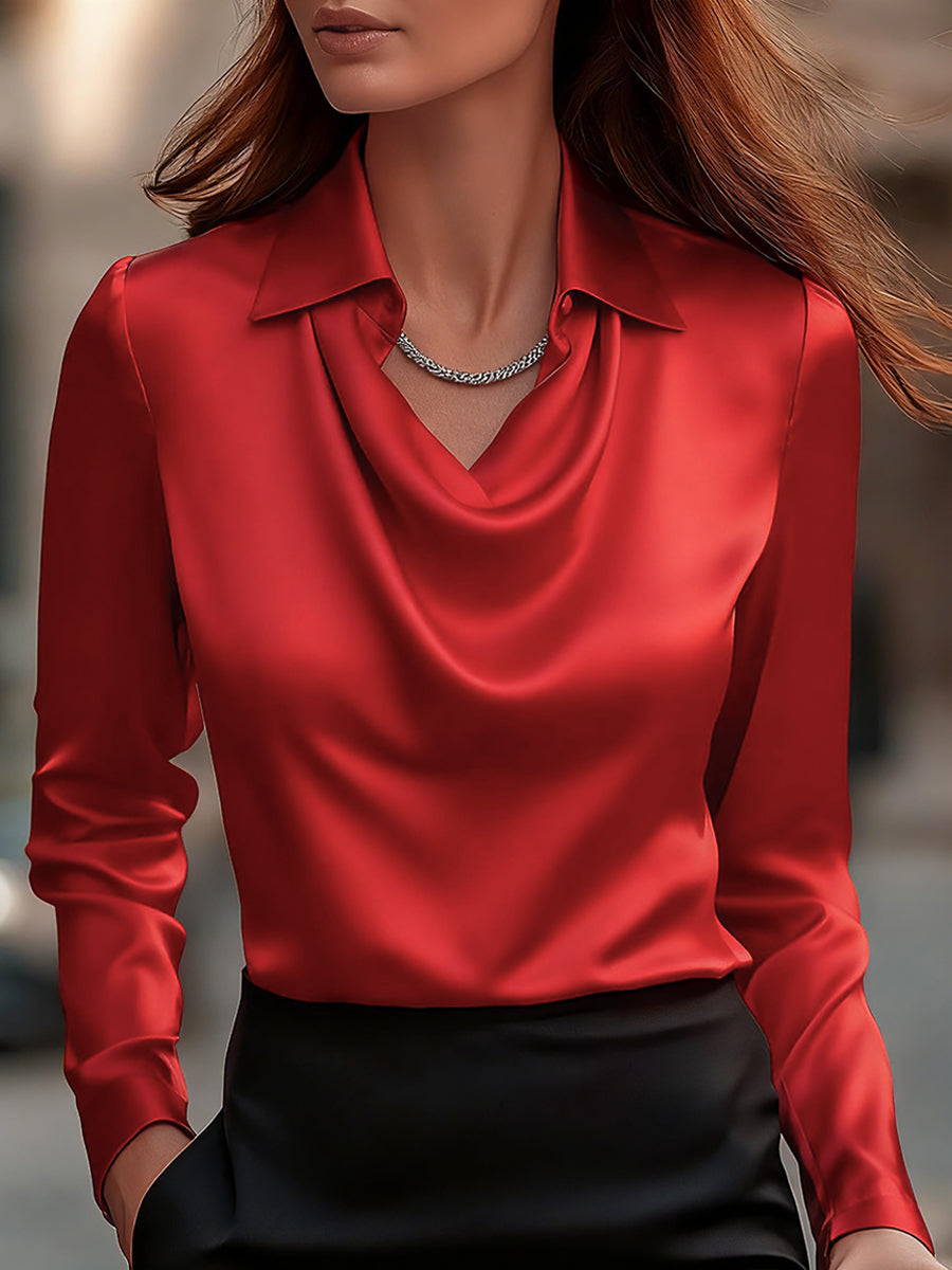 Blusa in raso rossa