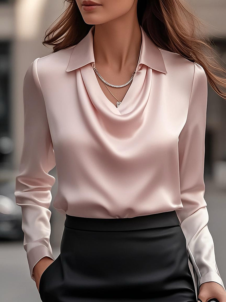 Blusa in raso rosa
