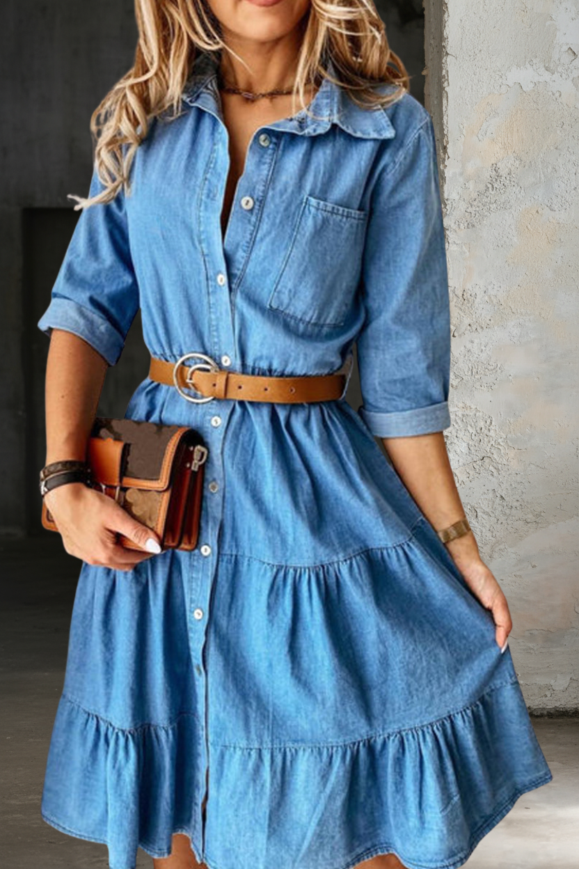 Barbara | Abito in Denim Casual Elegante