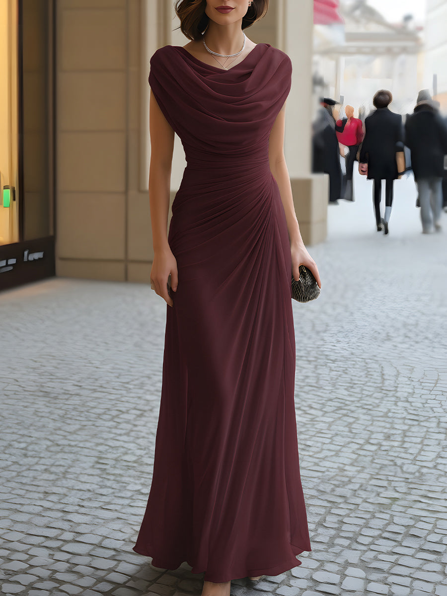 Abito cowl bordeaux
