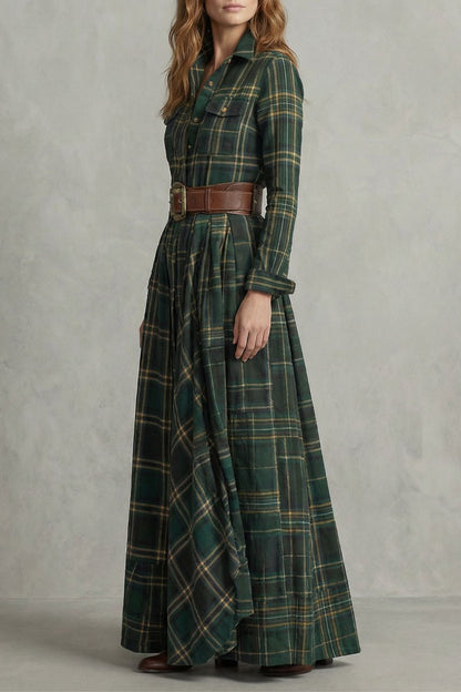 Velerine – Fascino d'Altura – Abito Camicia Maxi a Quadri con Cintura