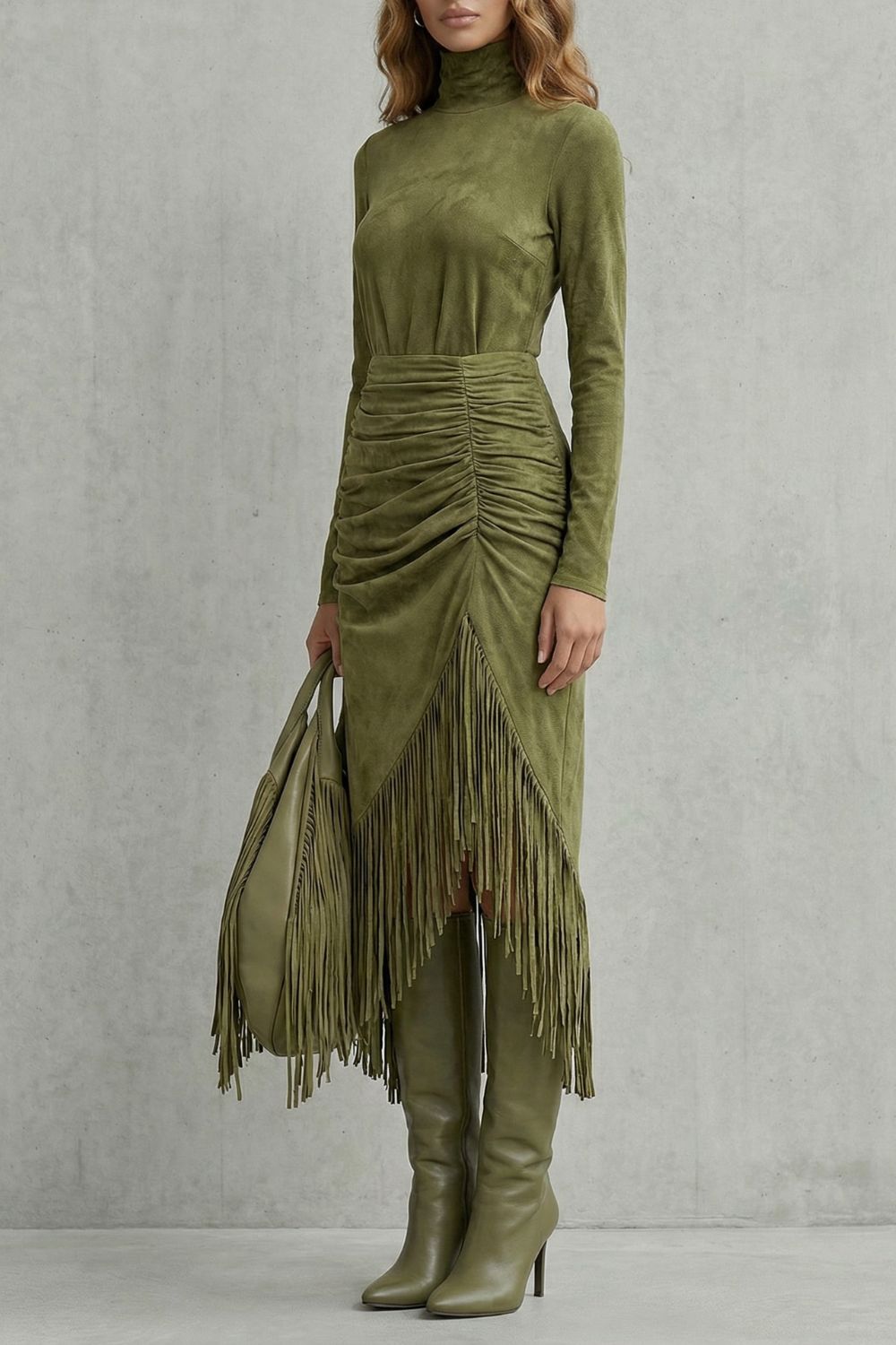 Soléna – Abito Midi con Dettaglio di Orlo Ruffle