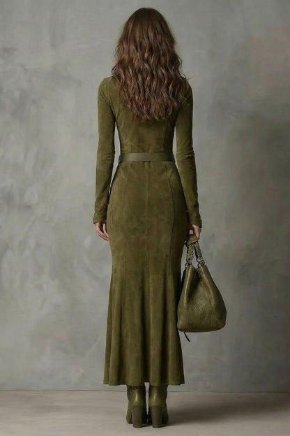Raviona – Vestito Maxi con Zip Stile Svedese con Cintura Inclusa