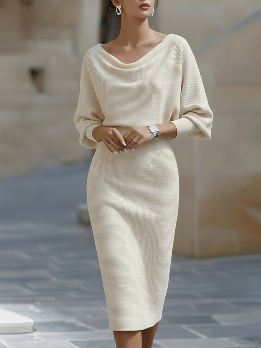 Abito drappeggiato beige