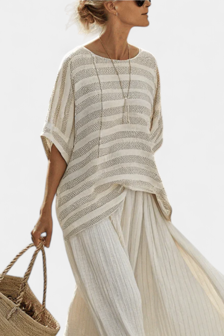 Westlyn | Set in lino a righe morbide