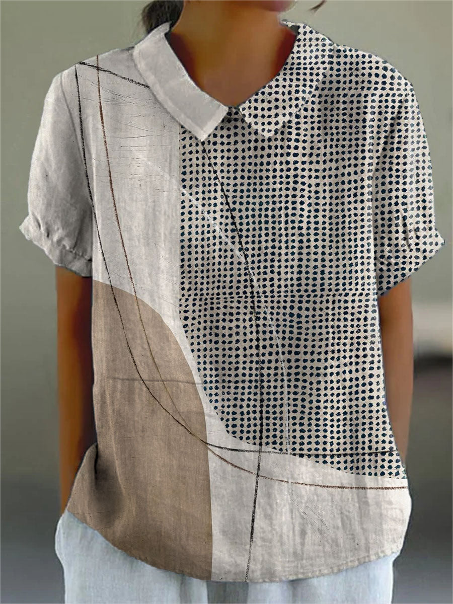 Lana | Blusa in lino astratto
