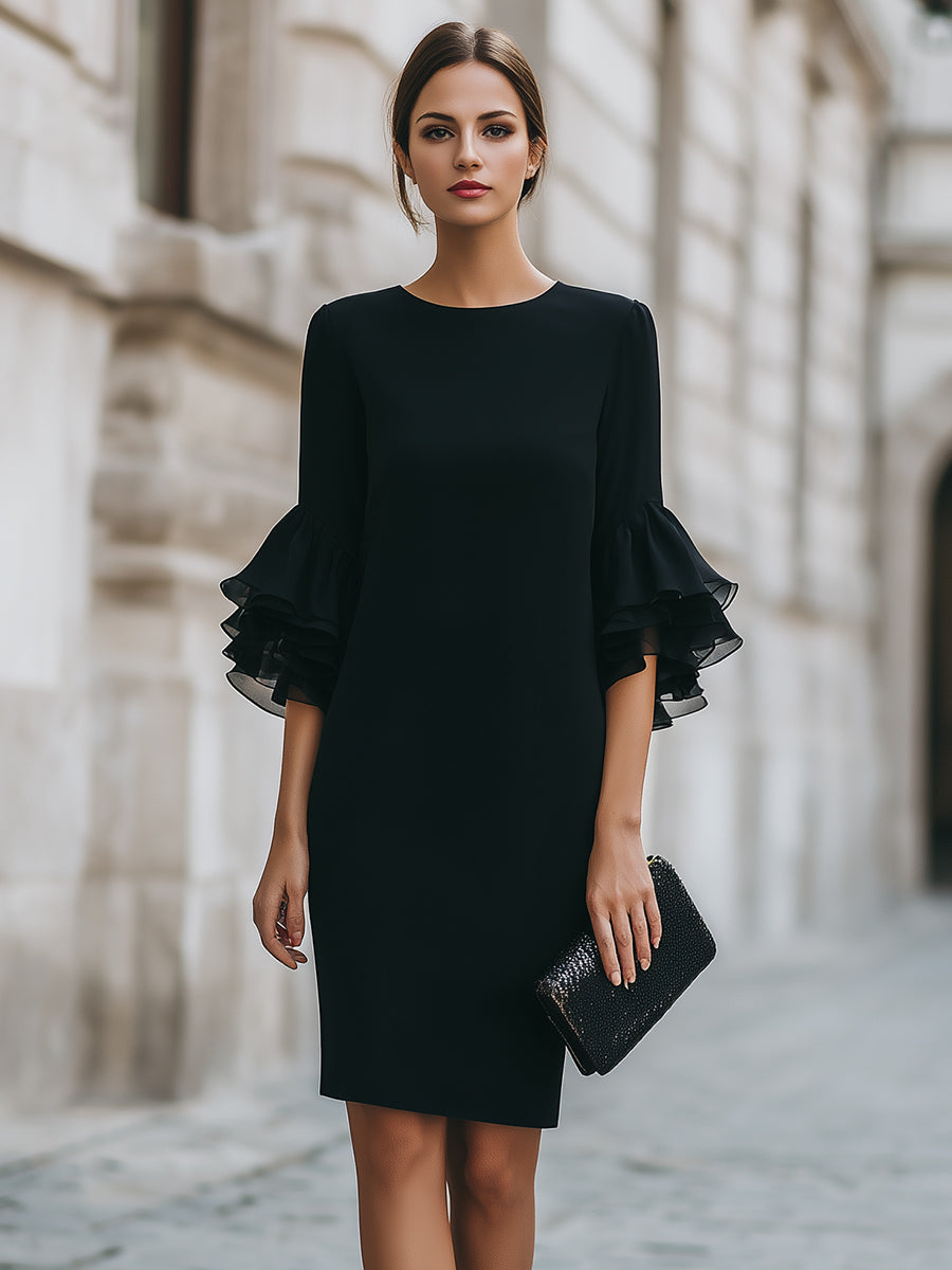 Abito midi nero dettaglio