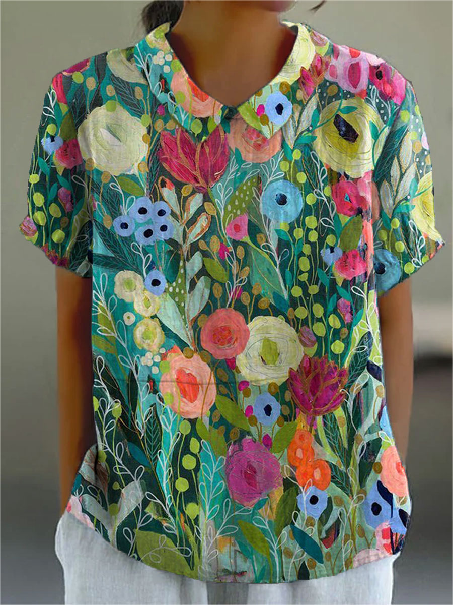 Daisy | Blusa floreale artistica