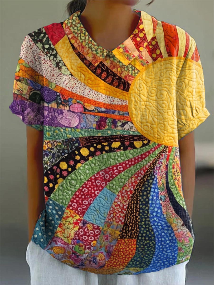 Lila | Blusa patchwork colorata