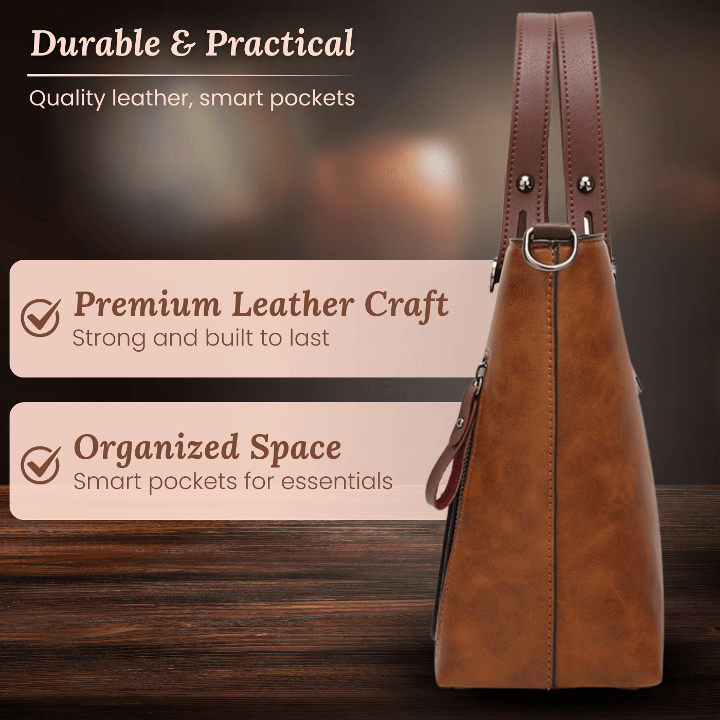 Borsa a tracolla con tasche multiple di Caterina