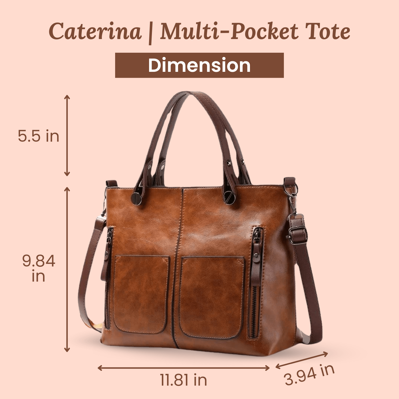 Borsa a tracolla con tasche multiple di Caterina