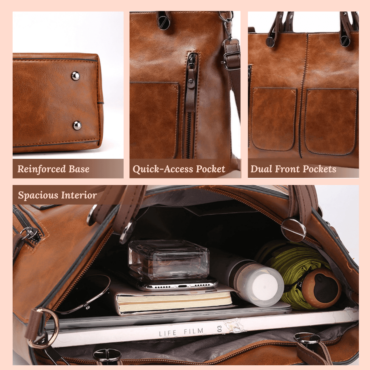 Borsa a tracolla con tasche multiple di Caterina