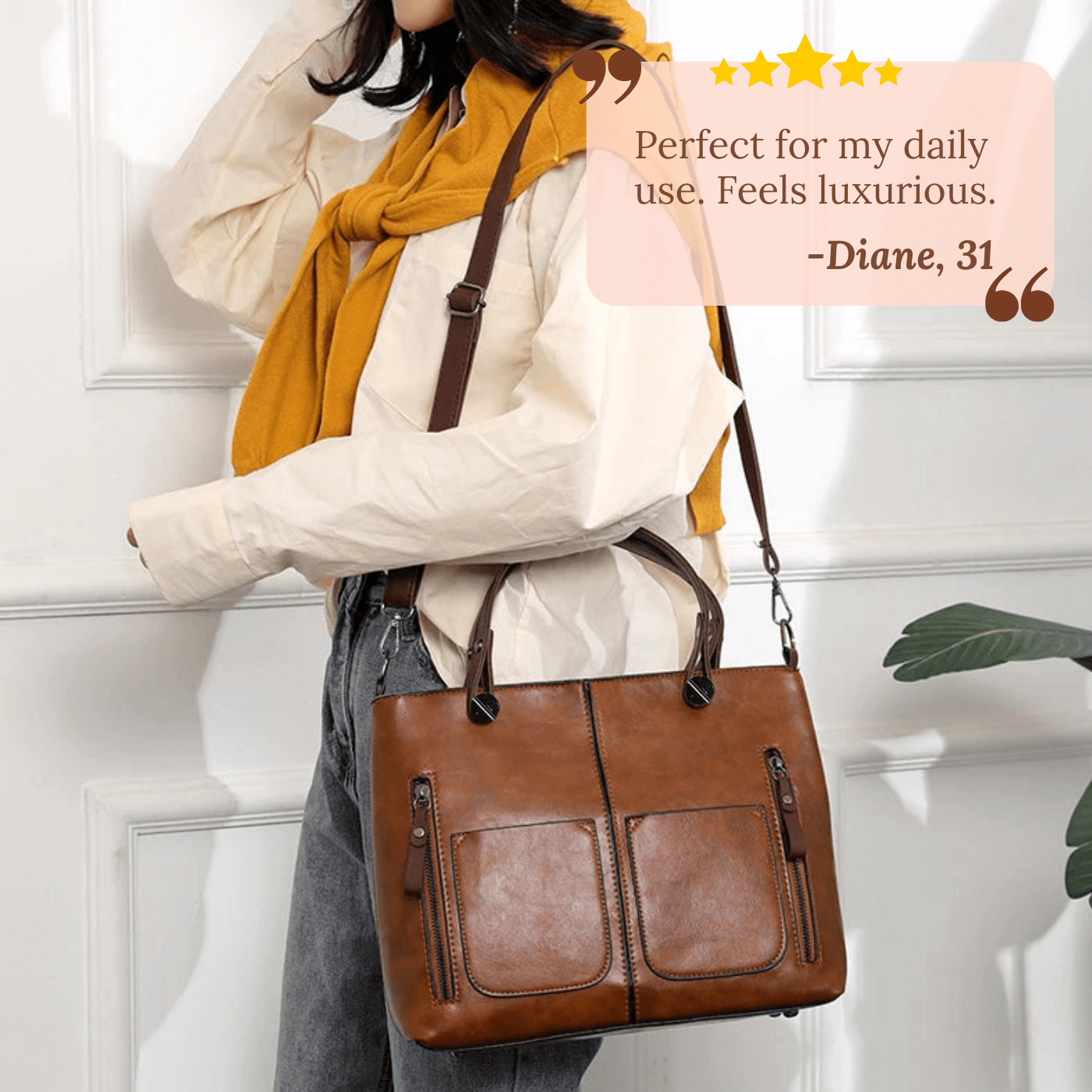 Borsa a tracolla con tasche multiple di Caterina
