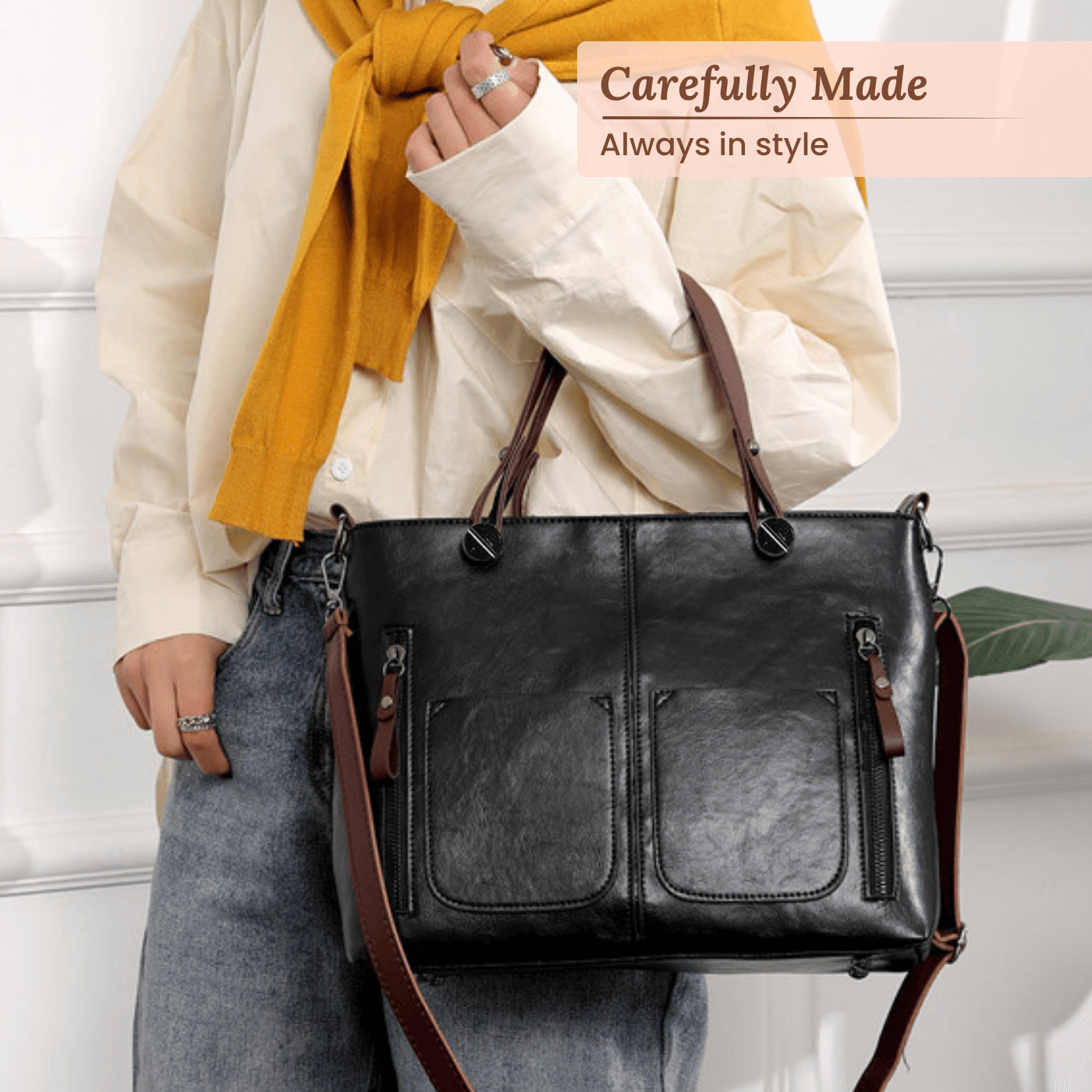 Borsa a tracolla con tasche multiple di Caterina