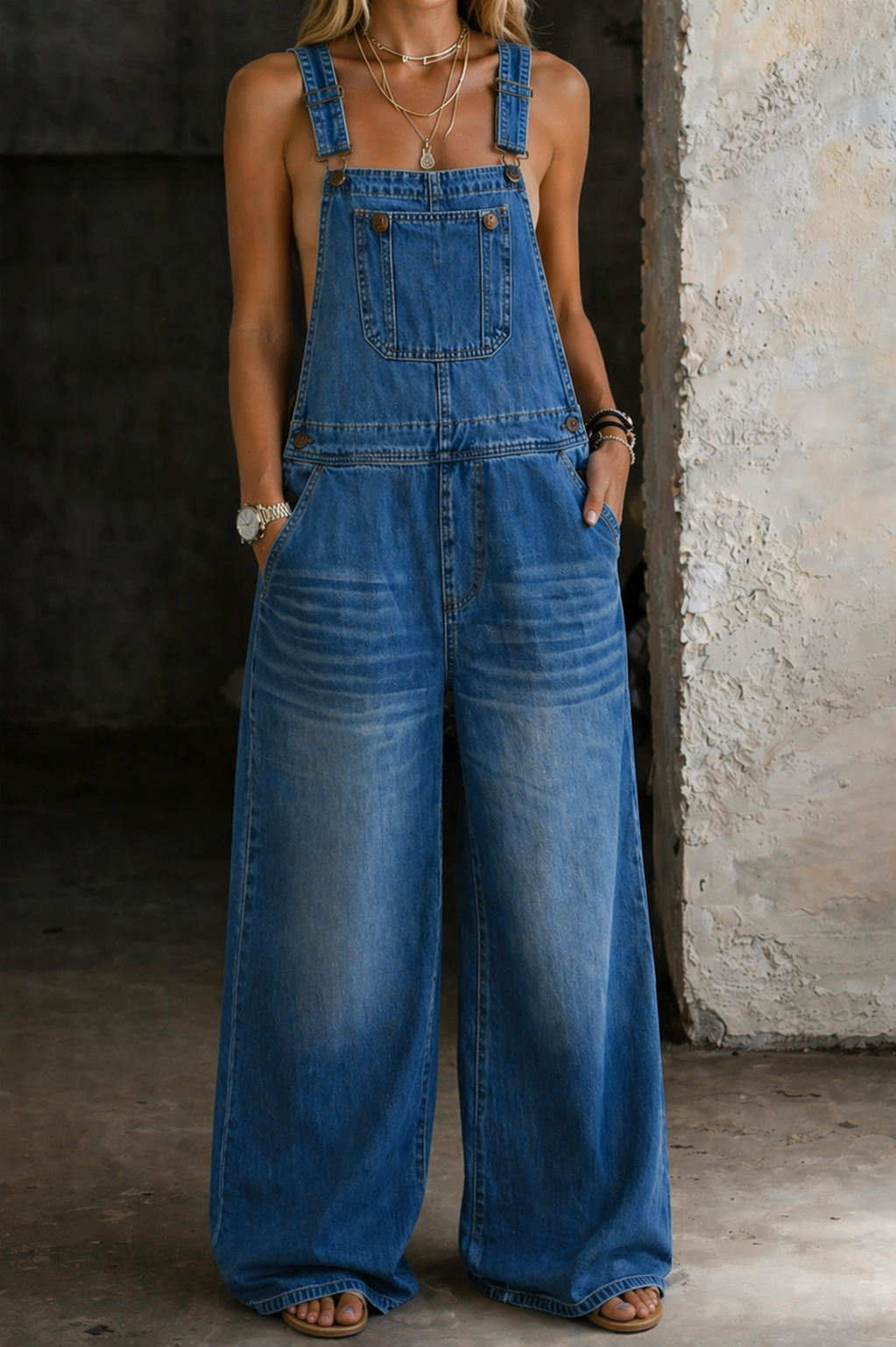 Harper | Tuta in Denim con Vita Elastico