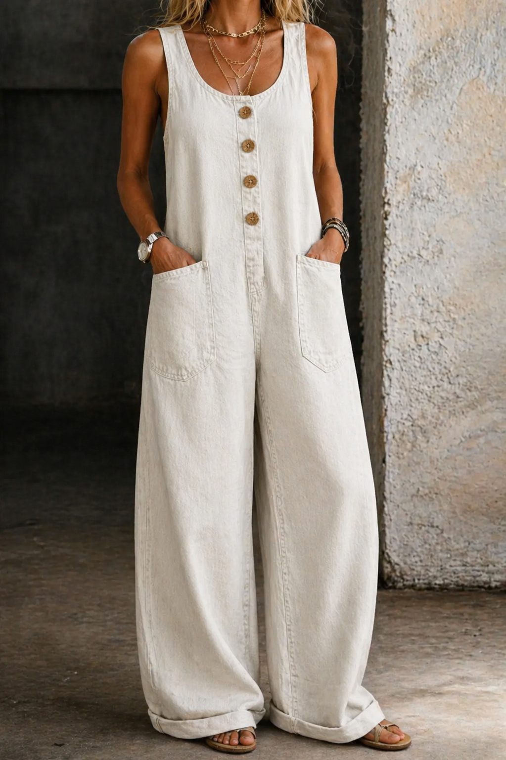 Willy | Salopette in Denim Lavato Vintage