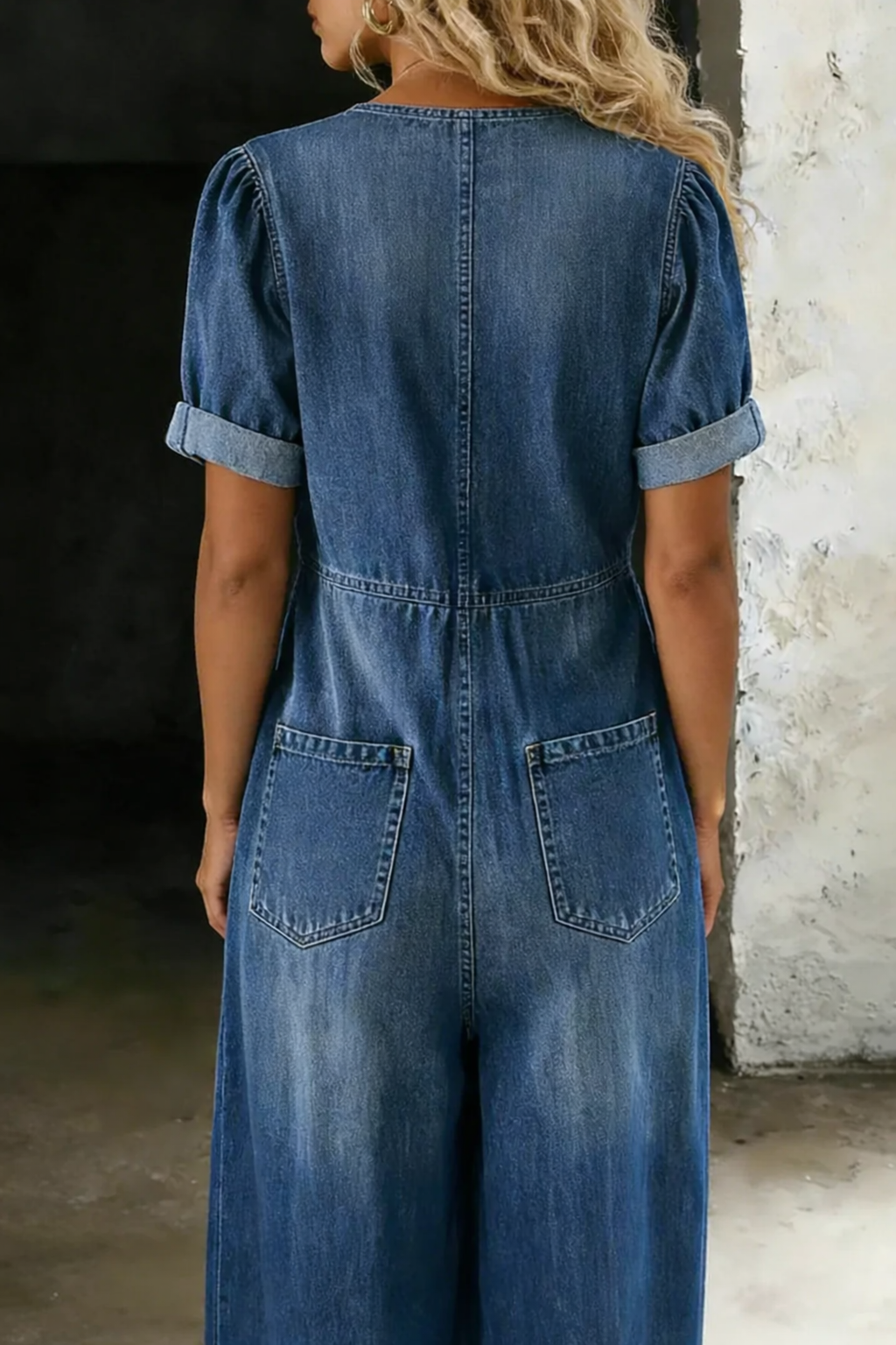 Maya™ | Tuta in denim con scollo a V