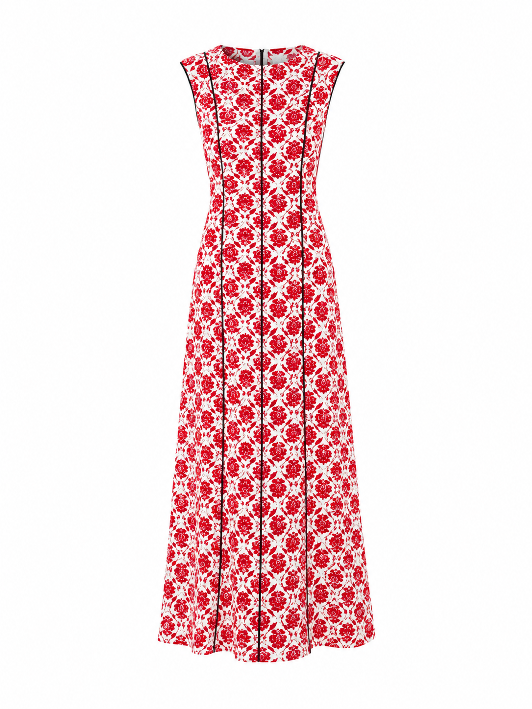 Abito midi con motivo floreale geometrico