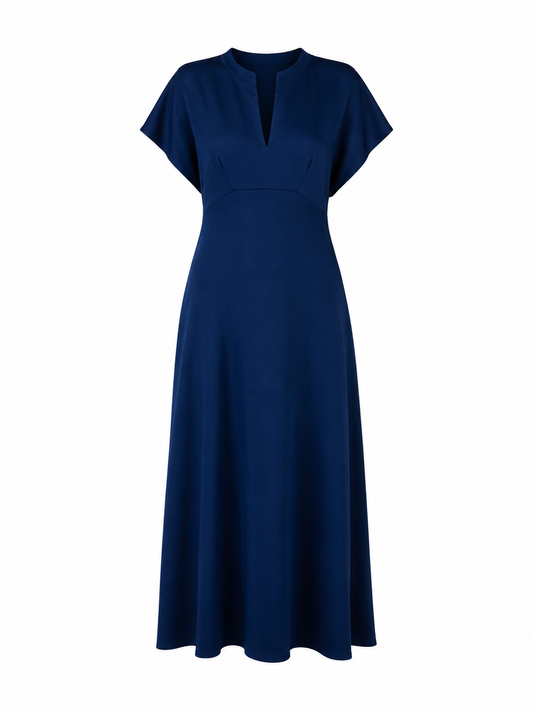 Abito midi fluido con scollo a V