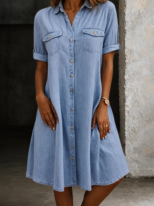 Patricia | Abito midi in denim casual