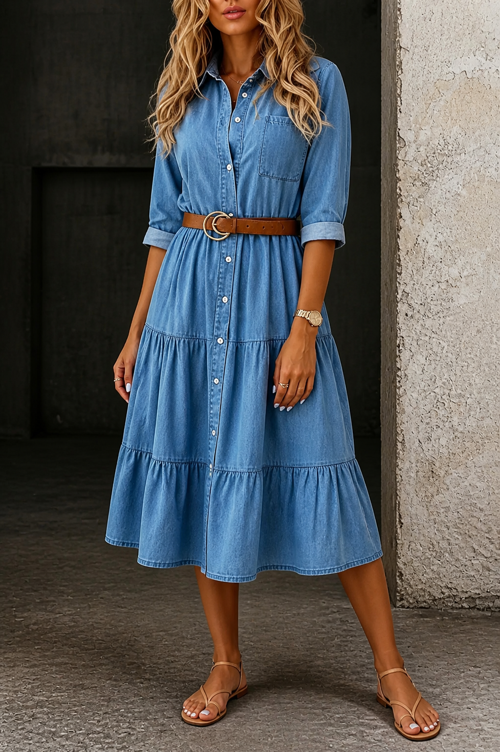 Barbara | Abito in Denim Casual Elegante