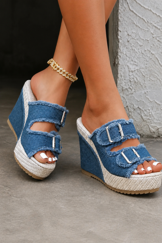 Atelier | Sandali con zeppa a bordo sfrangiato