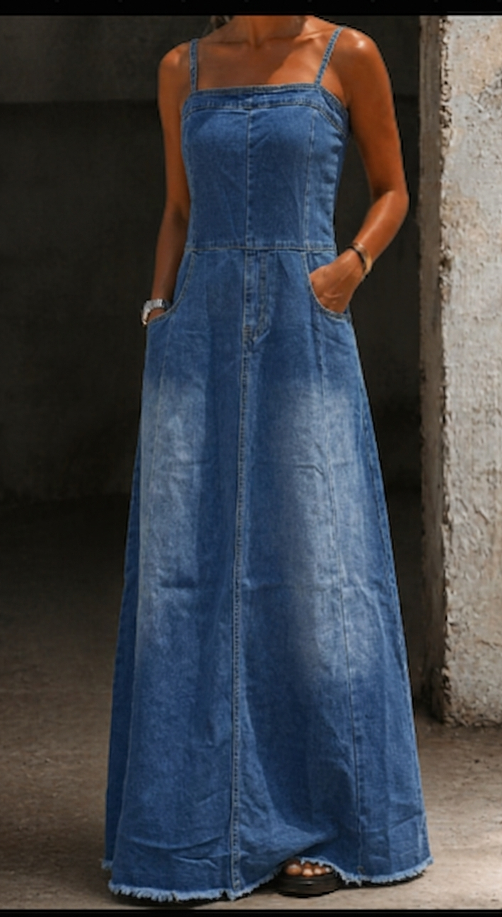 Savannah | Abito Maxi in Denim Vintage