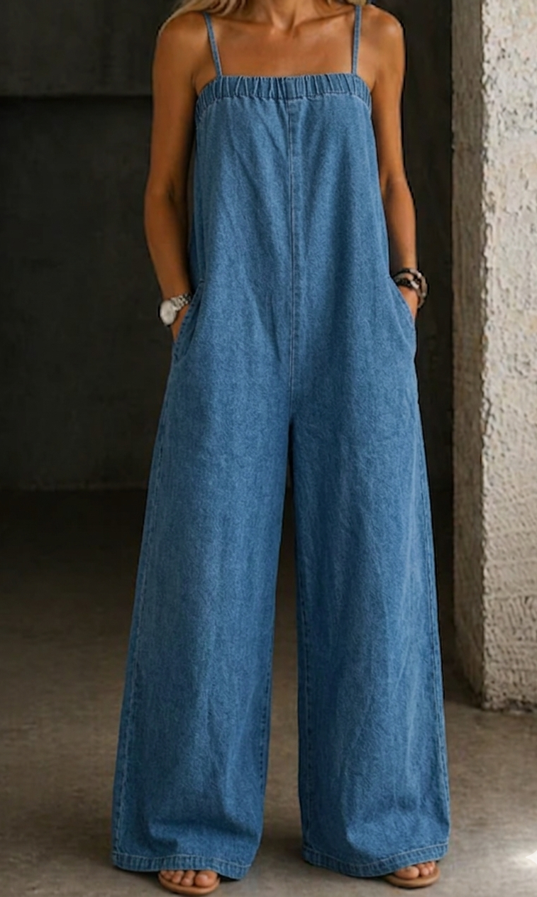 Madison | Salopette Denim a Gamba Larga