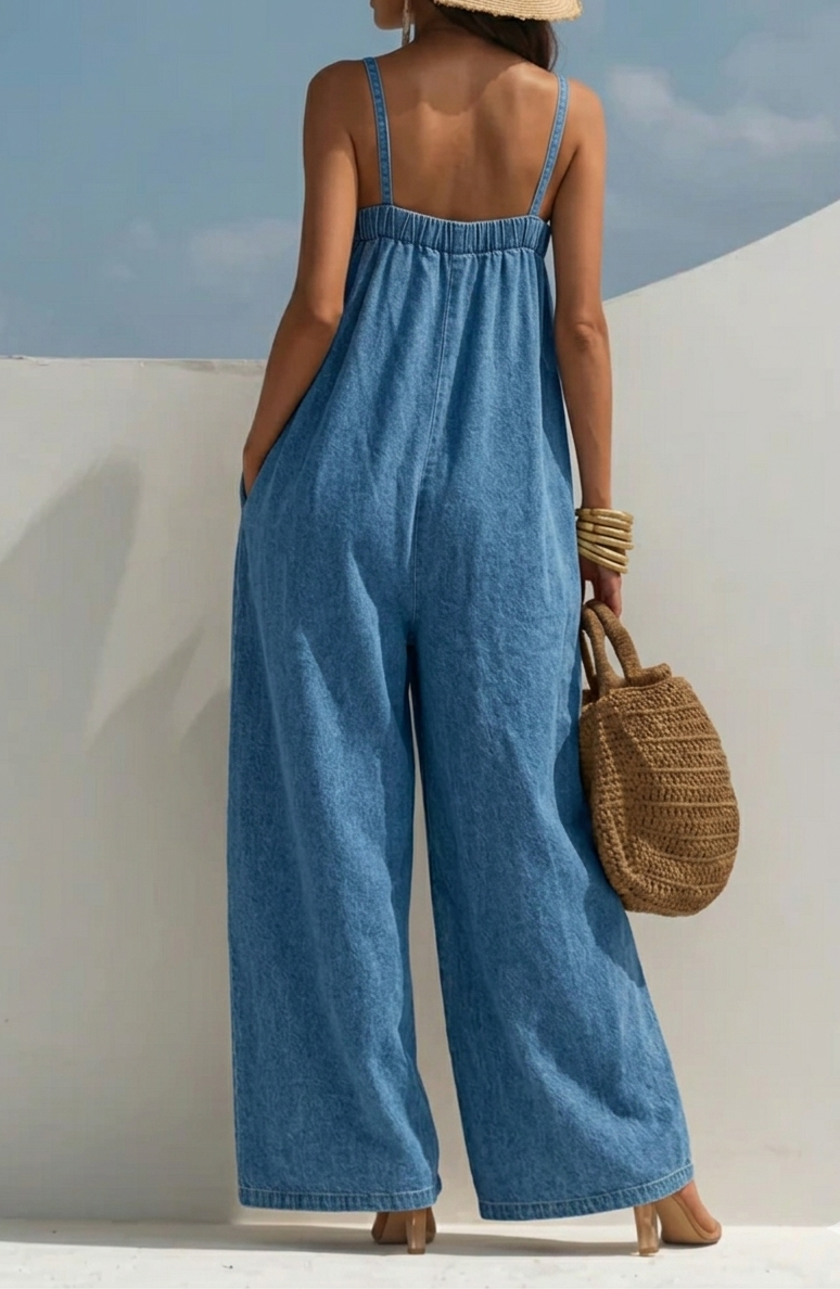 Madison | Salopette Denim a Gamba Larga