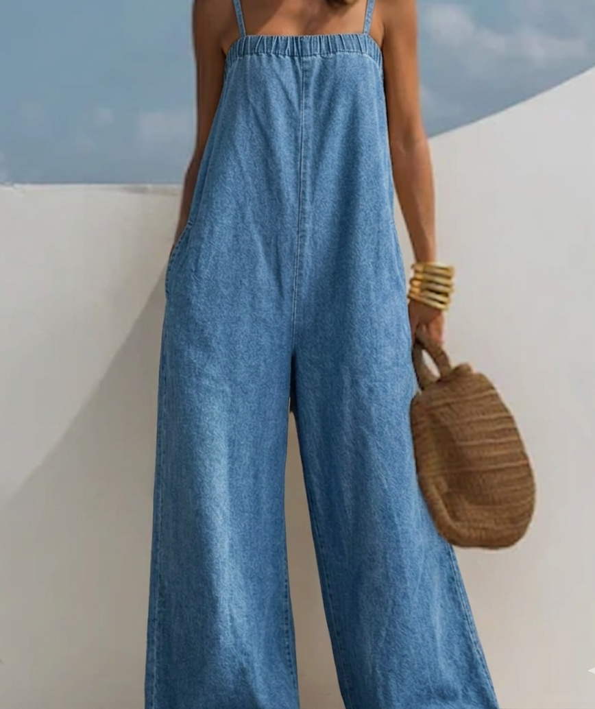Madison | Salopette Denim a Gamba Larga