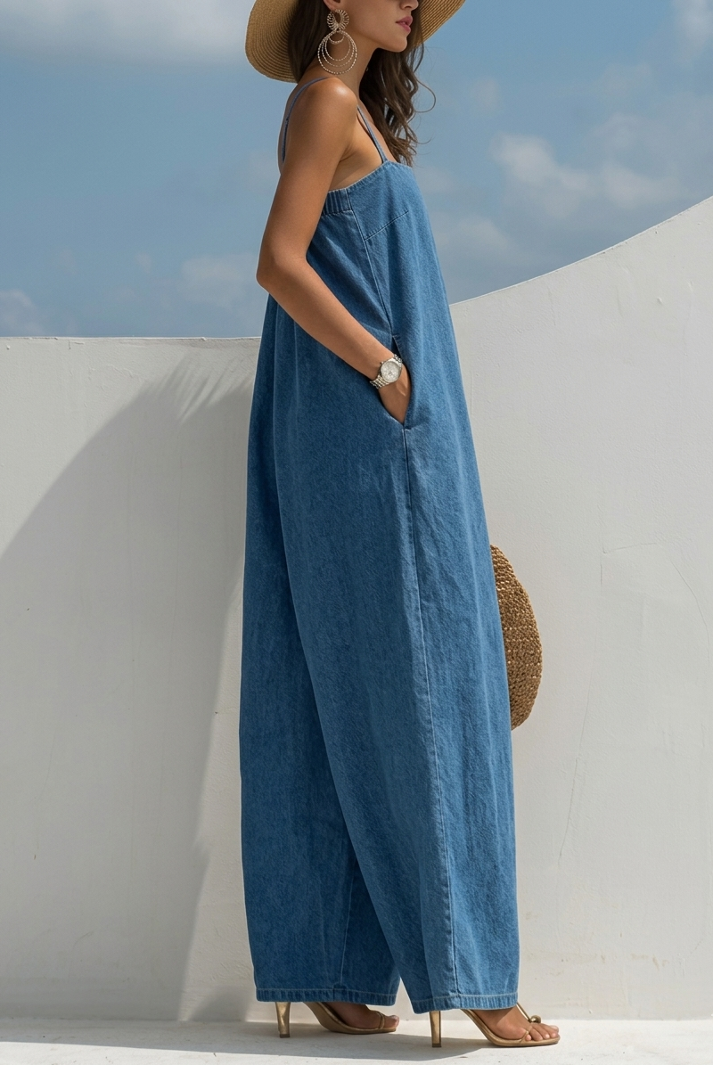 Madison | Salopette Denim a Gamba Larga
