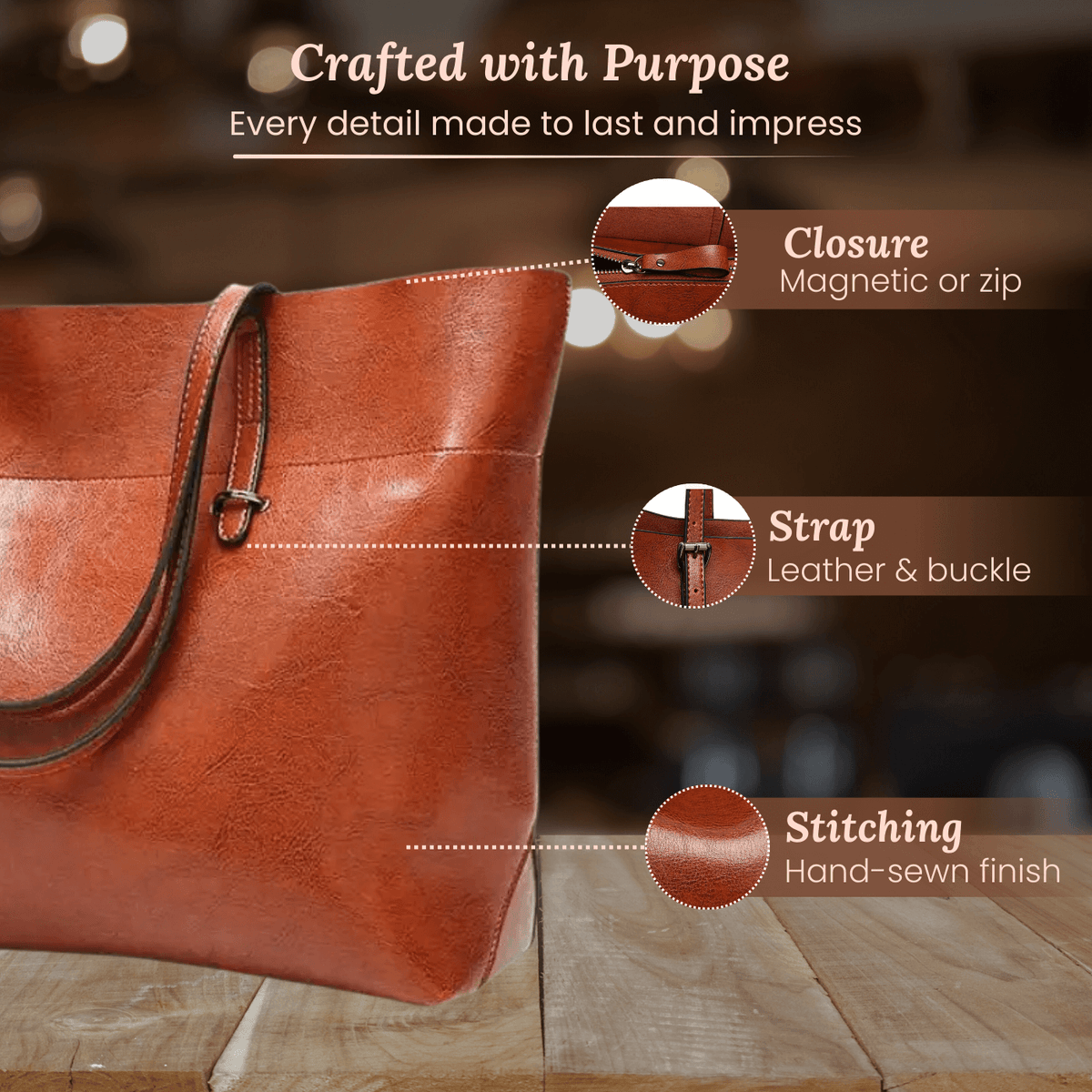Borsa tote classica di Ginevra | Borsa a tracolla