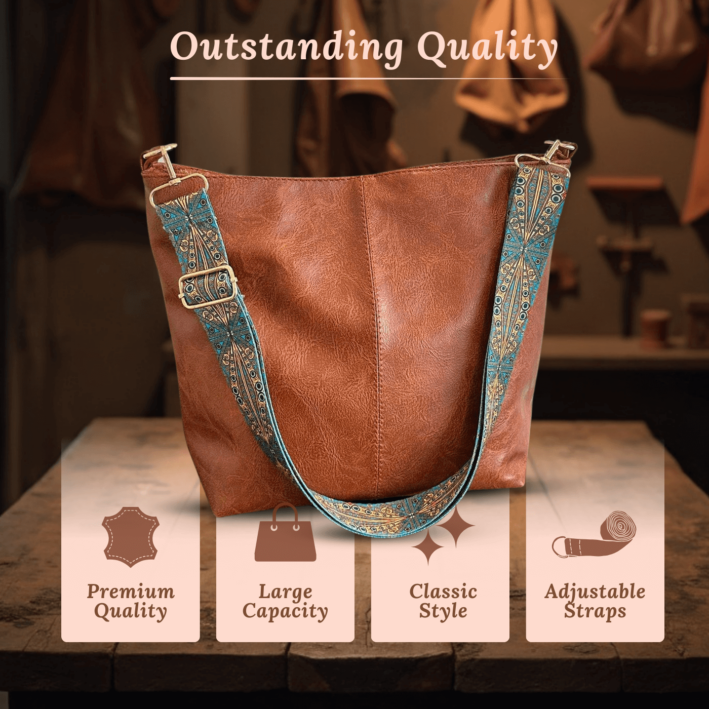 Borsa a tracolla con texture di Alba